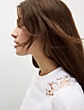 T-shirt coupe standard 100 % coton à motif brodé