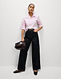 Cotton Rich Striped Fitted Shirt