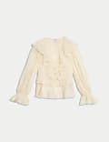 V-Neck Frill Detail Blouse