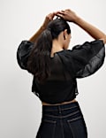 Organza Puff Sleeve Top