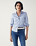 Cotton Rich Striped Fitted Shirt