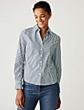 Cotton Rich Striped Fitted Shirt