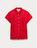 Organza Collared Button Through Shirt