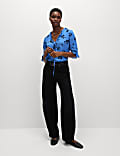 Blouse à col V, imprimé et volants