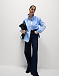 Pure Cotton Striped Lace Detail Shirt