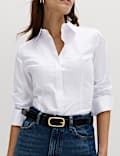 Cotton Rich Collared Fitted Shirt