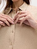 Textured Collared Button Through Shirt