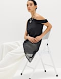 Draped One Shoulder Asymmetric Longline Top