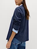 Pinstripe Collared Fitted Shirt