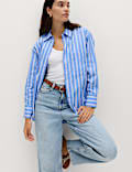 Pure Cotton Striped Girlfriend Shirt