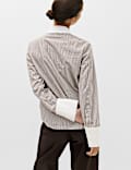 Pure Cotton Striped Tie Detail Shirt