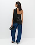 Satin Halter Neck Scarf Detail Top