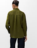 Satin Jacquard Utility Shirt