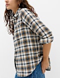 Pure Cotton Checked Collared Shirt