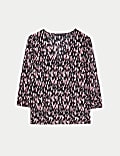 Floral V-Neck Button Detail Blouse