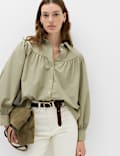 Lyocell Rich Western Style Collared Shirt