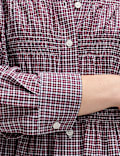 Pure Cotton Shirred Collared Shirt