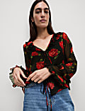 Floral V-Neck Blouse