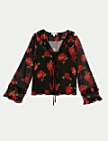 Floral V-Neck Blouse