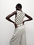 Jersey Polka Dot Regular Fit Sleeveless Top