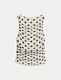 Jersey Polka Dot Regular Fit Sleeveless Top
