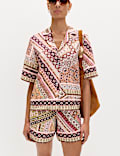 Geometric Printed Button Through Shirt