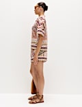 Geometric Printed Button Through Shirt