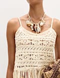 Pure Cotton Crochet Style Shell Top