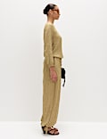 Textured Slash Neck Blouse