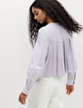 Blouse van puur katoen met plooidetail