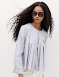 Blouse van puur katoen met plooidetail