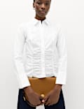 Pure Cotton Ruched Detail Shirt