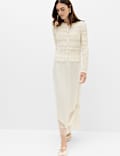 V Neck Ruffle Detail Button Through Blouse