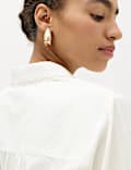 Pure Cotton Embroidered Collar Shirt