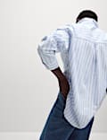 Chemise coupe large 100 % coton &agrave; rayures