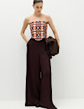 Printed Bandeau Scarf Top