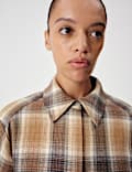 Pure Cotton Flannel Checked Longline Fitted Shirt