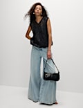 Organza Bow Bubble Hem Top