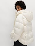 Feather & Down Blouson Hooded Puffer Jacket