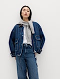Denim Relaxed Bomber Jacket