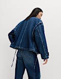 Denim Relaxed Bomber Jacket