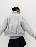 Textured Bomber Jacket with Wool
