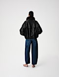 Faux Leather Faux Fur Relaxed Jacket