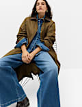 Pure Cotton Waxed Longline Cape Parka