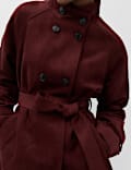 Suedette Funnel Neck Short Trench Coat