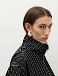 Checked Funnel Neck Windbreaker Jacket