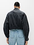 Pure Cotton Cord Funnel Neck Bomber Jacket