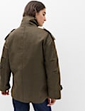 Waxed Cotton Rich Double Breasted Utility Jacket