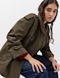 Waxed Cotton Rich Double Breasted Utility Jacket