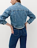 Denim Funnel Neck Short Jacket